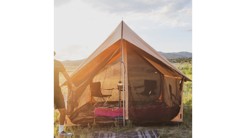 White Duck Rover Scout Tent w/ Jack Stove, Water Repellent, Sandstone Beige, 8ftx9ft, WD-RBT-37