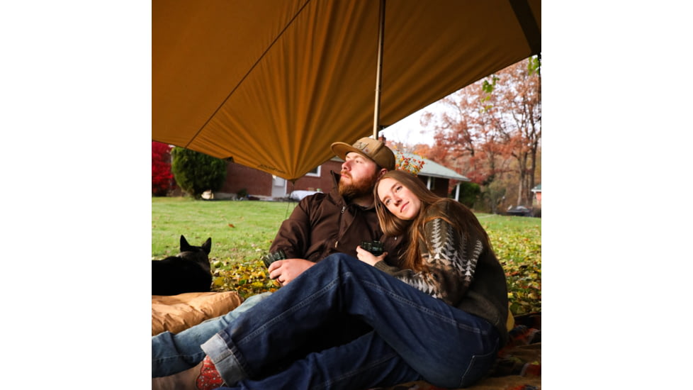 White Duck Sunshade Tarp 330 w/ Poles, 13ft x 13ft/4 x 4 m, SS-4x4-WR