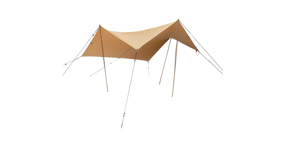 White Duck Sunshade Tarp 330 w/ Poles, 13ft x 13ft/4 x 4 m, SS-4x4-WR