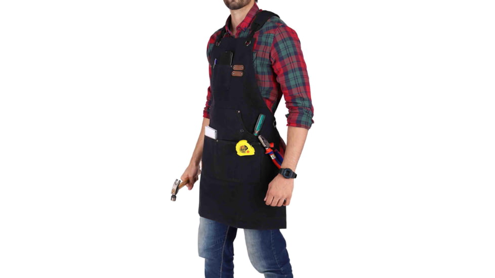 White Duck Work Apron, Black, WWD-001