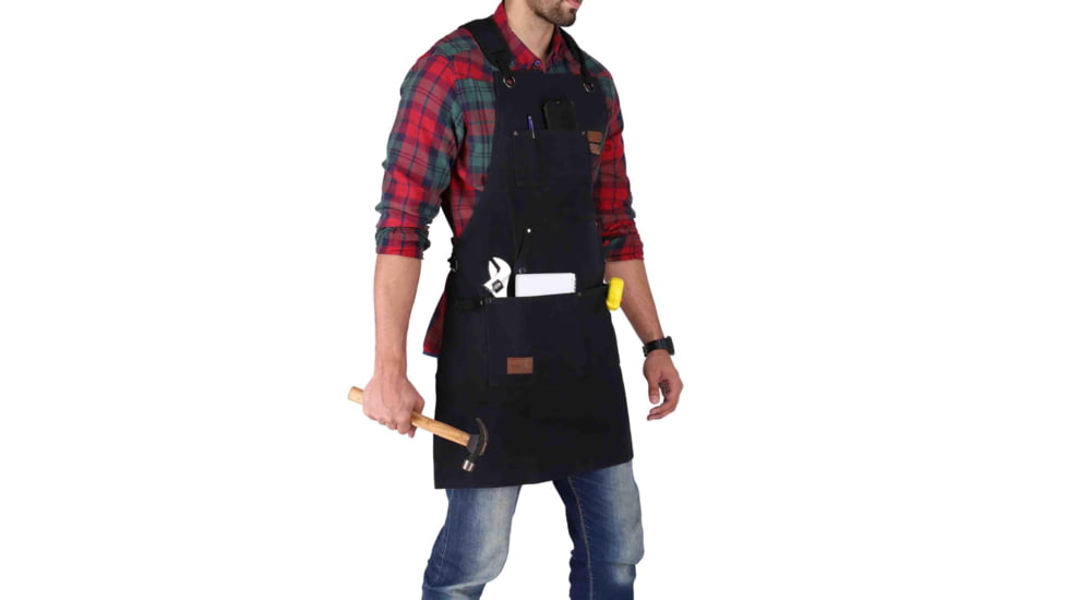 White Duck Work Apron, Black, WWD-001