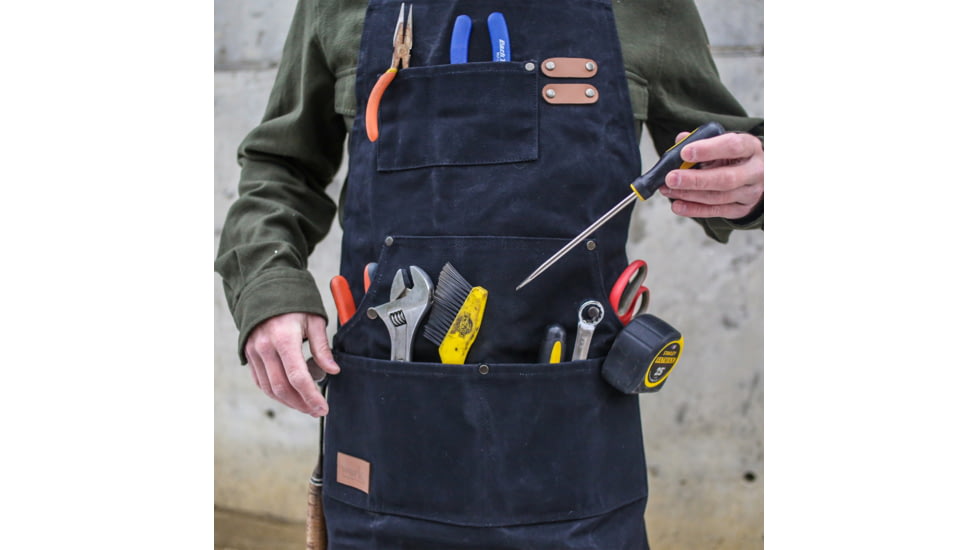 White Duck Work Apron, Black, WWD-001