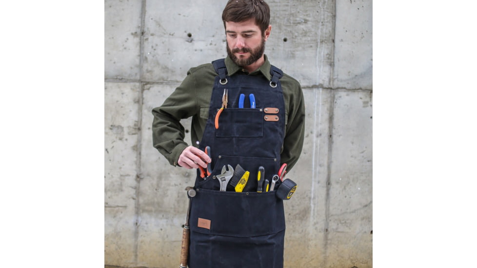 White Duck Work Apron, Black, WWD-001