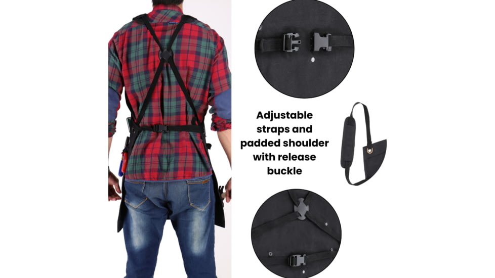 White Duck Work Apron, Black, WWD-001