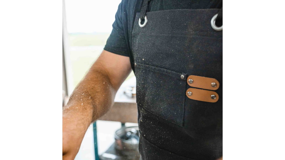 White Duck Work Apron, Black, WWD-001