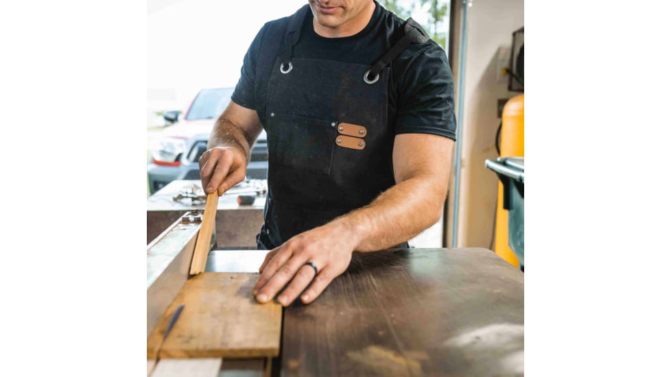 White Duck Work Apron, Black, WWD-001