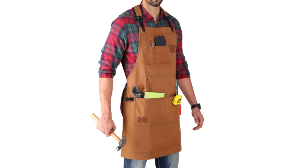 White Duck Work Apron, Brown, WWD-002