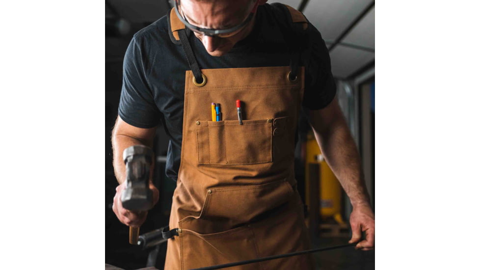 White Duck Work Apron, Brown, WWD-002