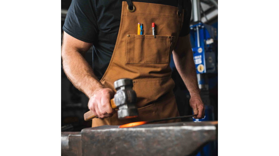 White Duck Work Apron, Brown, WWD-002