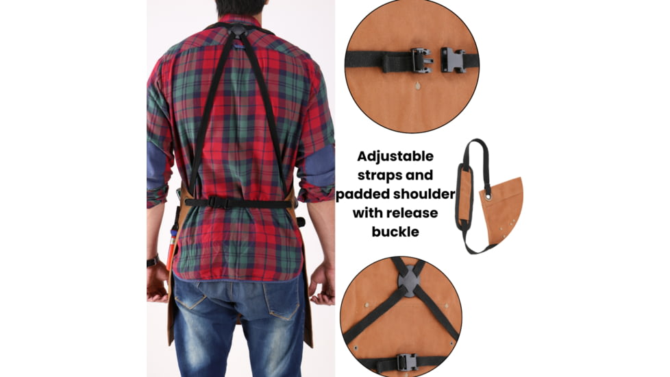 White Duck Work Apron, Brown, WWD-002