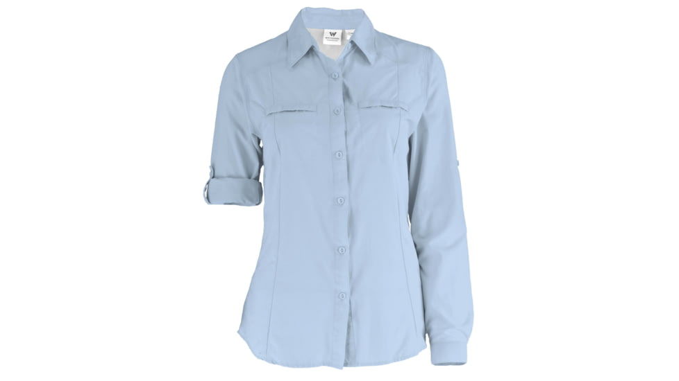 White Sierra Canyon Crest Long Sleeve Shirt - Women's-Rain Mist-Small