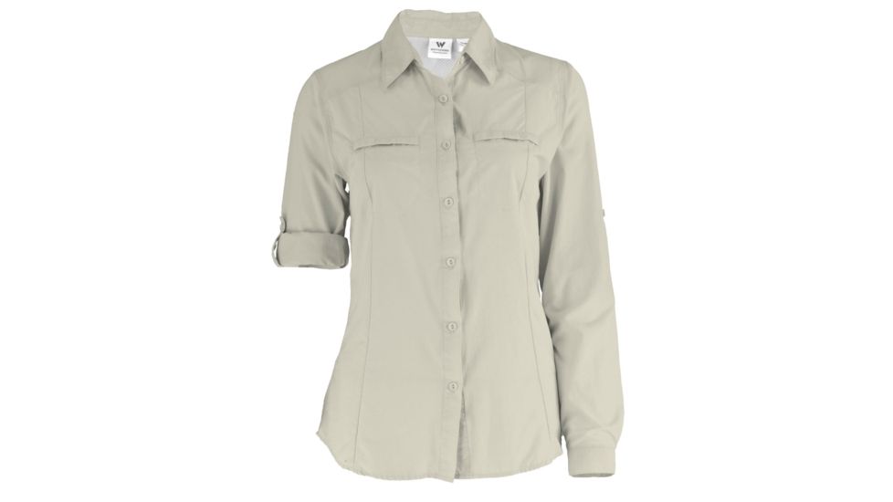 White Sierra Canyon Crest Long Sleeve Shirt - Women's-Stone-Small