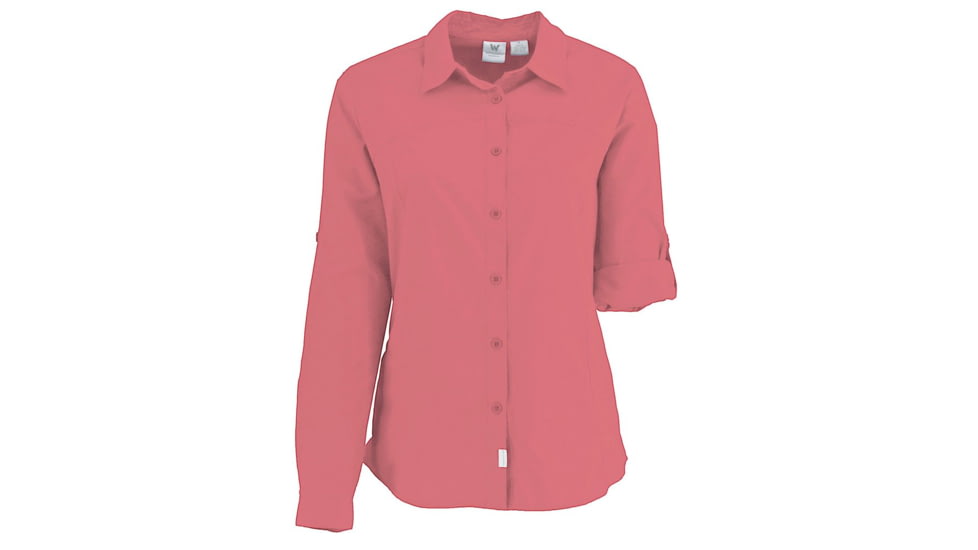 White Sierra Gobi Desert Long Sleeve Shirt - Womens, Watermelon, 2X, X4209WX-Watermelon - WML-2X