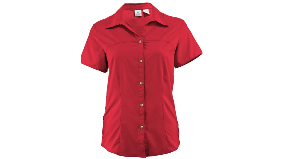 White Sierra Gobi Desert Short Sleeve Shirt - Womens-Hibiscus-Small
