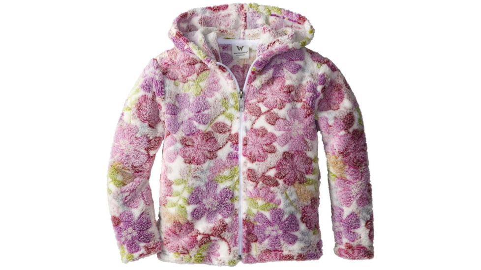 White Sierra Printed Winter Blossom Bomber Hoody - Girl's-Sugar Plum Combo-X-Small