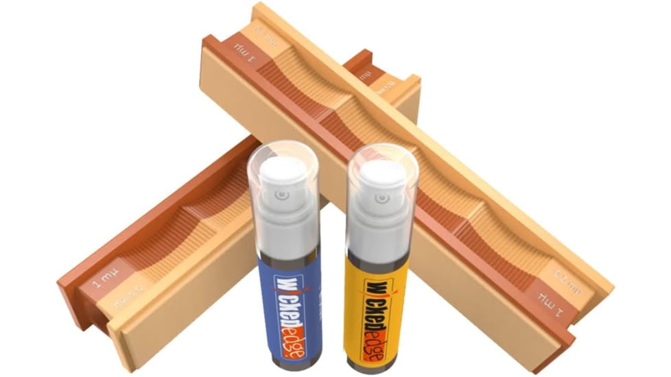 Wicked Edge 1/0.5Micron Diamond Emulsion and Leather Sharpening Strops Pack, WE010.5PDE