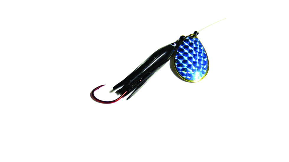 Wicked Lures Snelled Spinner, Number 6 Blade Black/Blue, KK Black-Blue 6