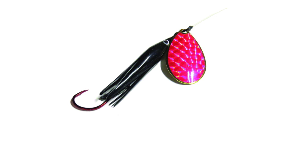 Wicked Lures Snelled Spinner, Number 6 Blade Black/Pink, KK Black-Pink 6