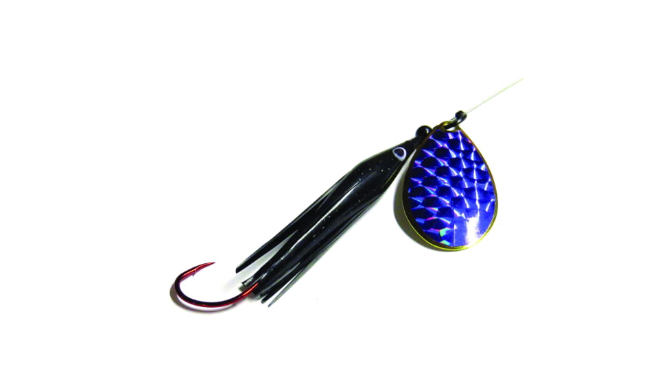 Wicked Lures Snelled Spinner, Number 6 Blade Black/Purple, KK Black-Purp 6
