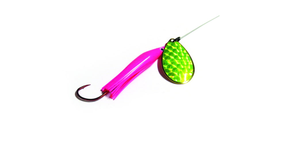 Wicked Lures Snelled Spinner, Number 6 Blade Pink/Chartreuse, KK Pink-Chart 6