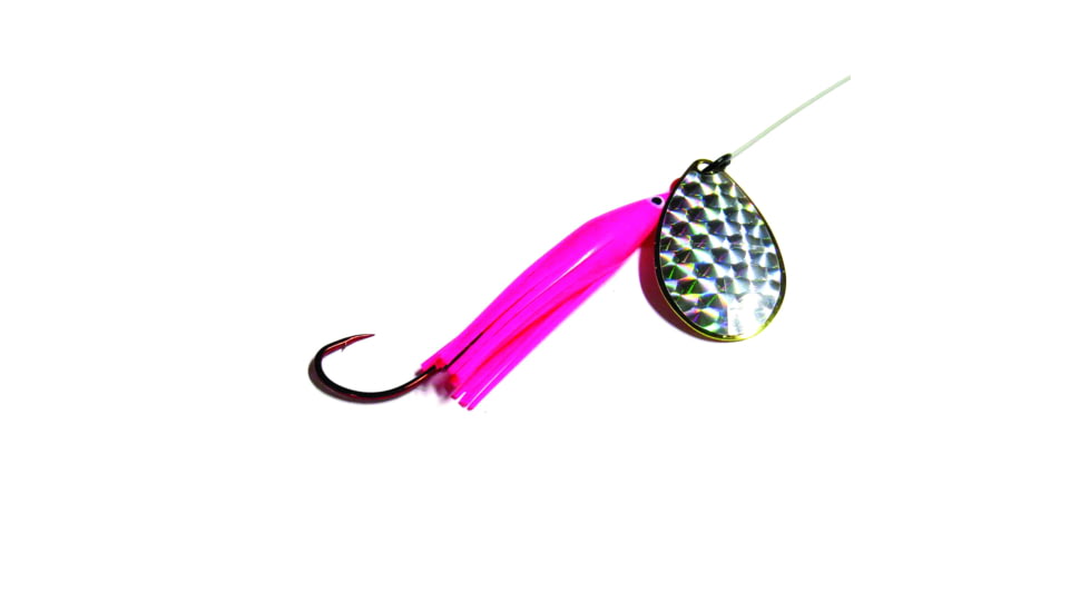 Wicked Lures Snelled Spinner, Number 6 Blade Pink/Silver, KK Pink-Silver 6