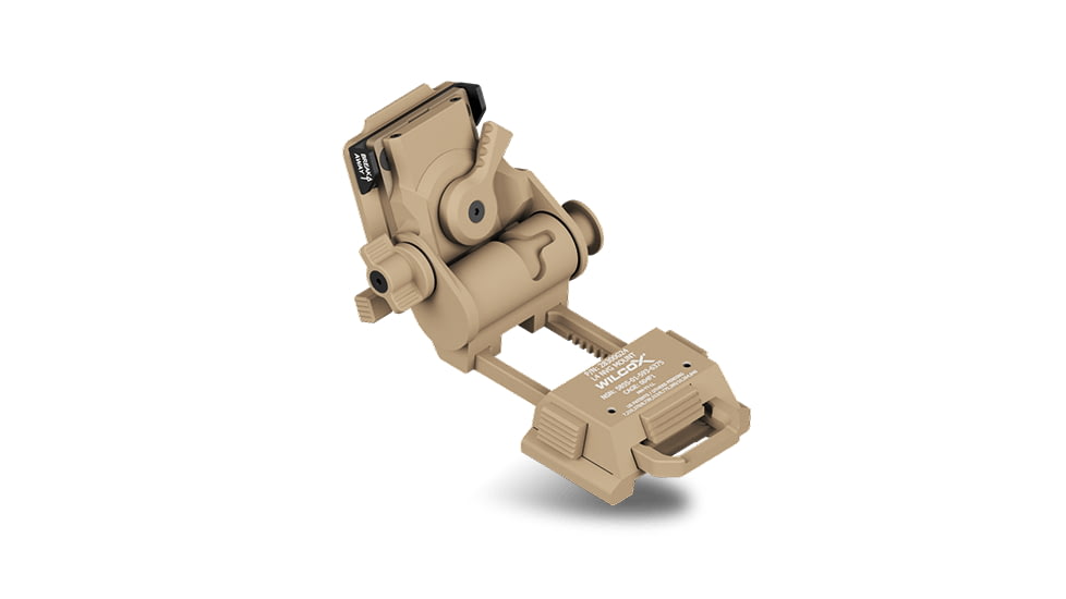 Wilcox G24 Night Vision Goggle Mount, Three Hole Shroud Standard/Lanyard/Cup, Tan, 28300G70-T