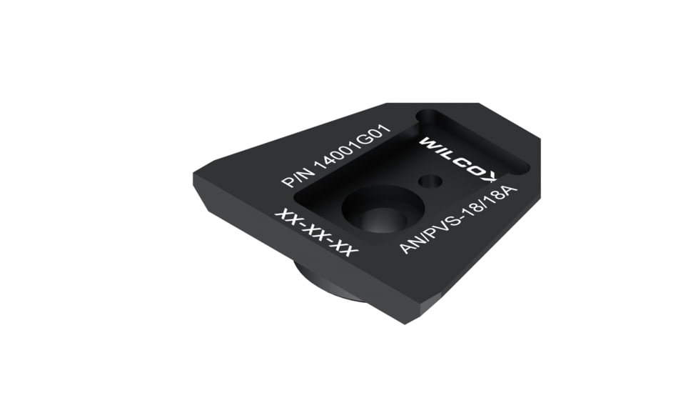 Wilcox NVG Interface Shoe Adapter, for AN/PVS 18/18A, Black, 14001G01