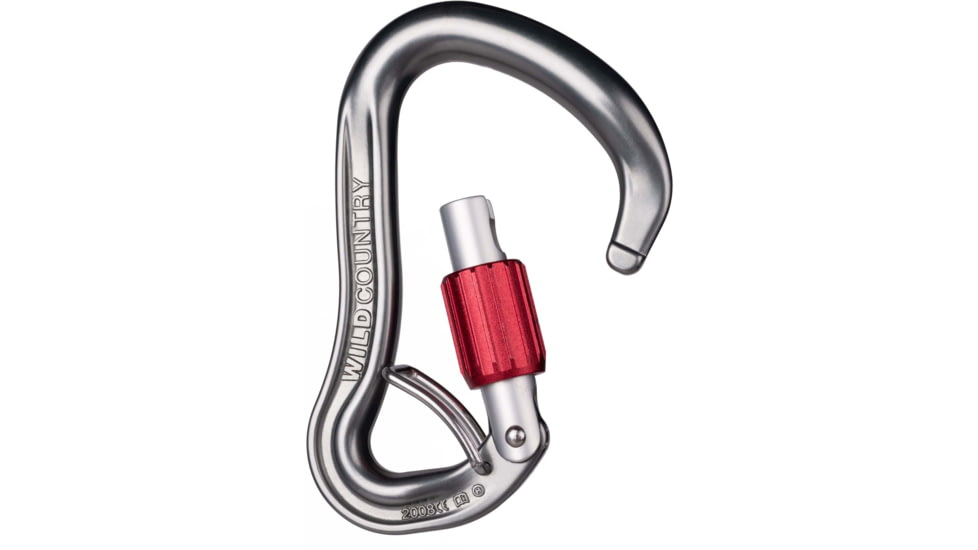 Wild Country Climbing Ascent Lite Belay Locking Carabiner-Silver-Screwgate