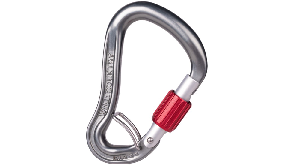 Wild Country Climbing Ascent Lite Belay Locking Carabiner-Silver-Screwgate
