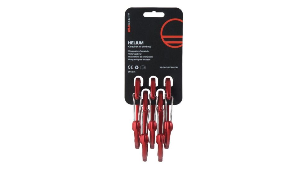 Wild Country Climbing Climbing Helium Wire Carabiner - 5 Pack, Red, 40-HEL2SET