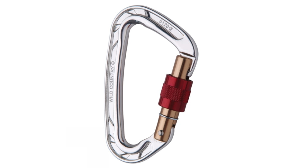 Wild Country Climbing Neon Locking Carabiner-Silver