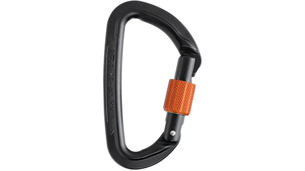 Wild Country Climbing Session Screw Gate Carabiners, Black/Tangerine, One Size, 400000001000blk/tan