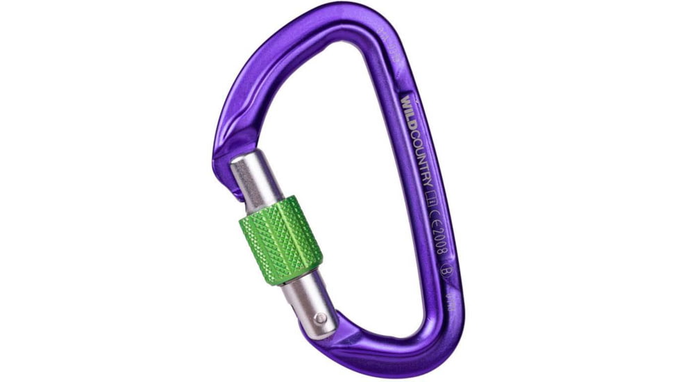 Wild Country Climbing Session Screw Gate Carabiners, Purple/Green, One Size, 40-0000001000