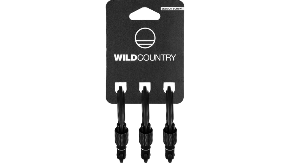 Wild Country Session Screw Gate Climbing Carabiners - 3 Pack, Black, Universal, 40-0000001005