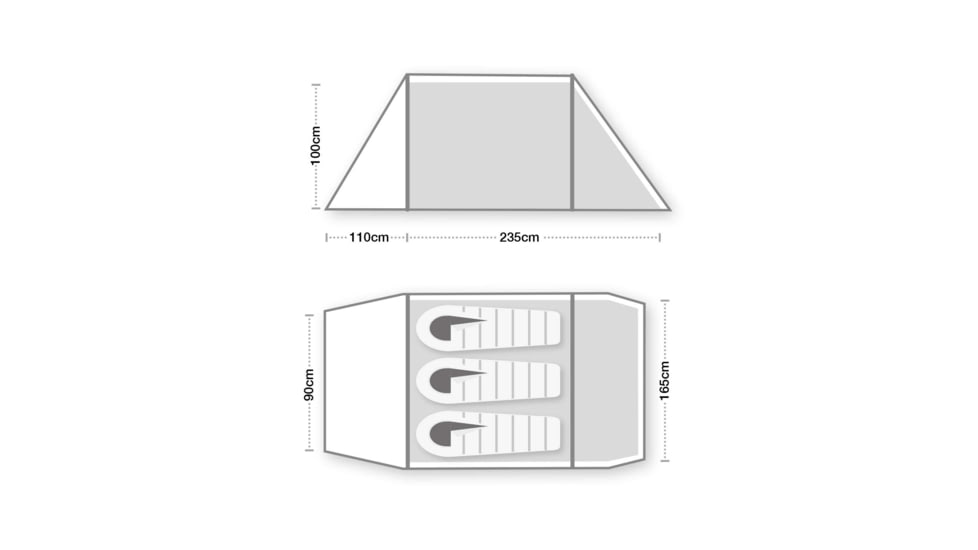 WildCountry Hoolie Compact 3 Tent, Green, 44HC3V3