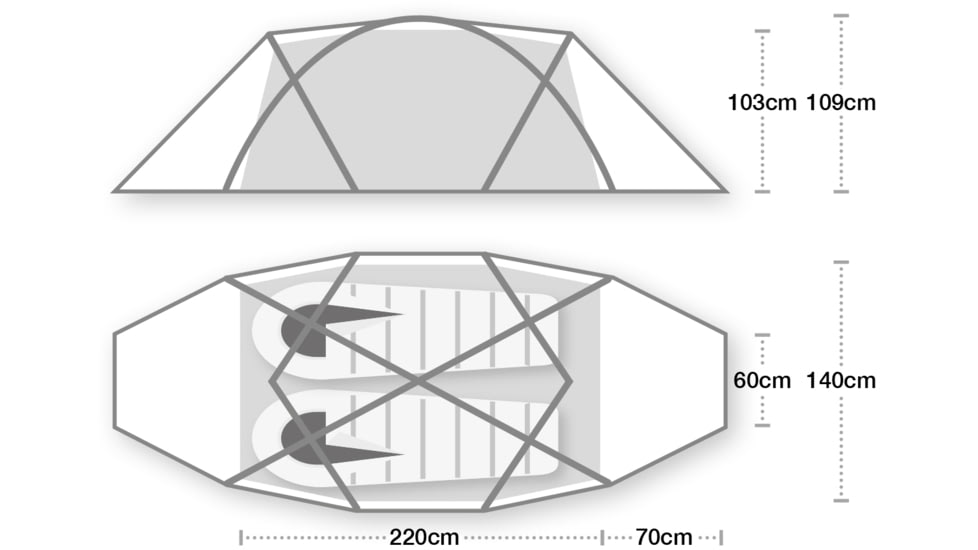 WildCountry Trisar 2D Tent - 2 Person, Green, 44T2DTF