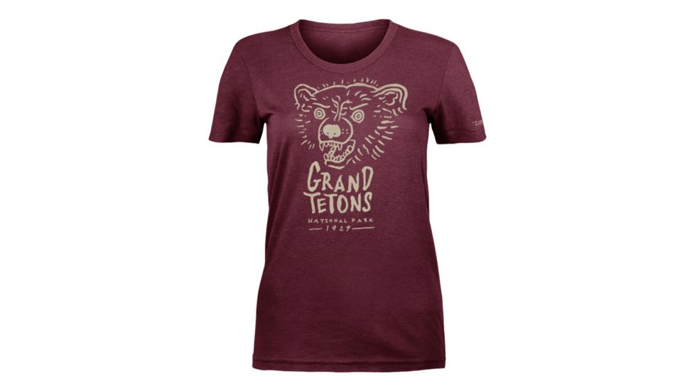 Wilder and Sons Grand Teton National Park Short Sleeve T-Shirt, Medium, Burgundy Heather WSN01477-Burgundy Heather-M