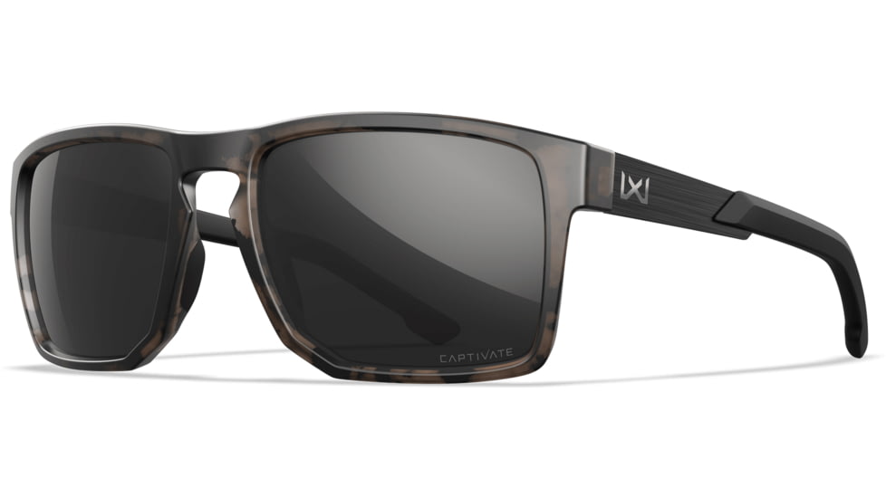 Wiley X Active 6 Apex Captivate Pol Sunglasses, Brown Frame, Matte Tortoise Black Mirror Lens, AC6APX05