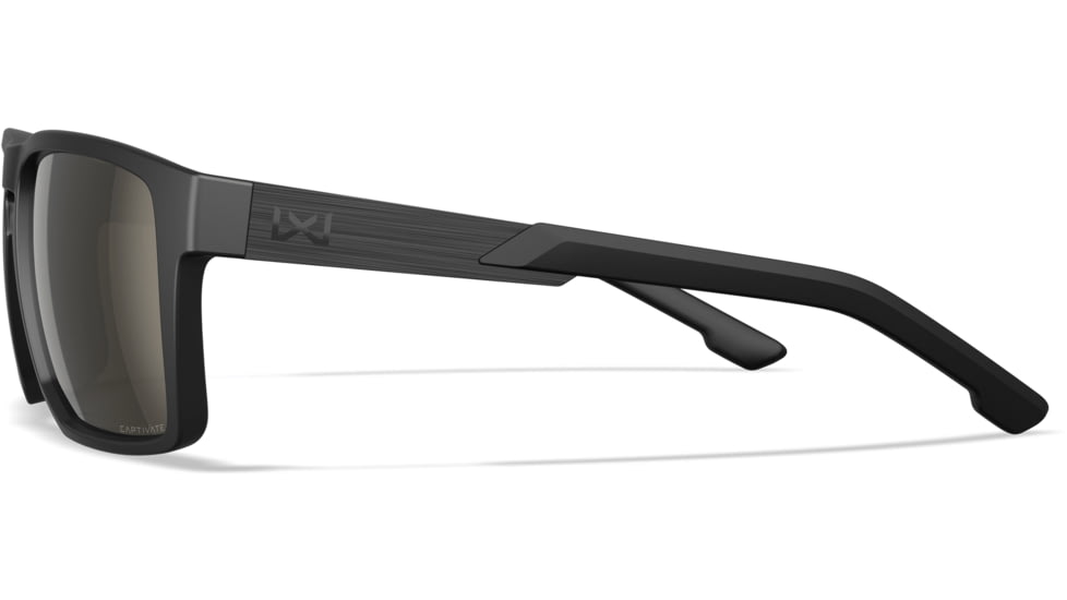 Wiley X Active 6 Apex Captivate Pol Sunglasses, Matte Black Frame, Tungsteen Mirror Lens, AC6APX04
