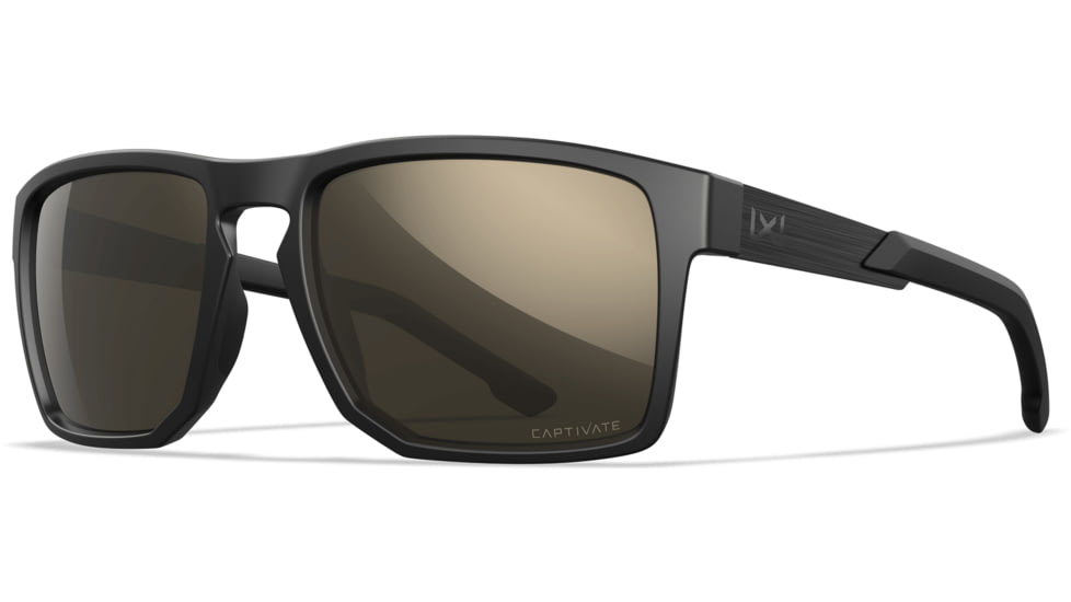 Wiley X Active 6 Apex Captivate Pol Sunglasses, Matte Black Frame, Tungsteen Mirror Lens, AC6APX04