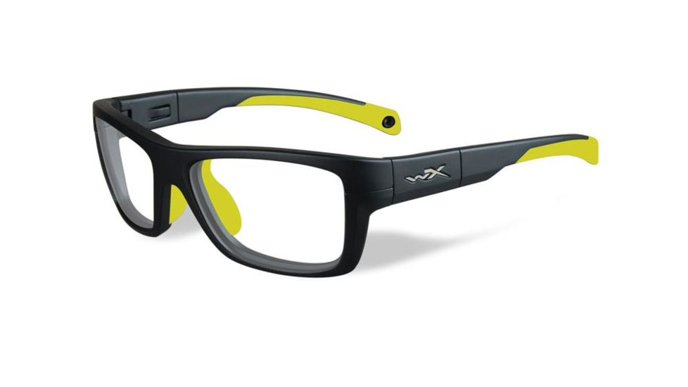 Wiley X Crush Sunglasses, Matte Grey/ Neon Yellow Frame, YFCRS04