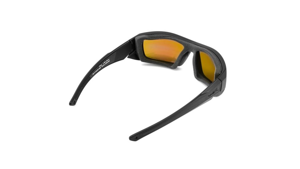 Wiley X Enzo Sunglasses, Matte Black Frame,Polarized Emerald Mirror Amber Lens CCENZ07