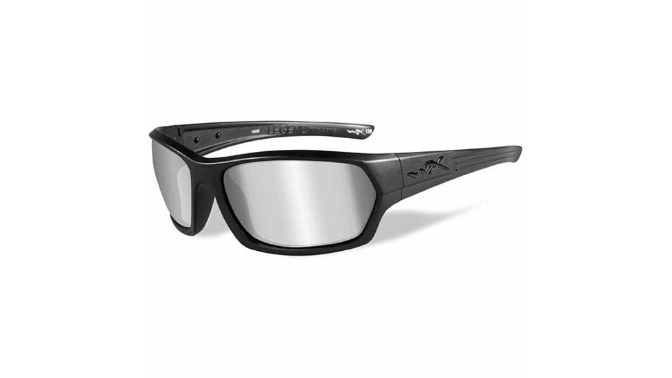 Wiley X Legend Sunglasses,Matte Black Frame,Gray Silver Flash Lens WXSSLEG01