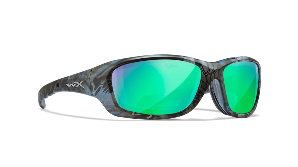 Wiley X Performance Gravity Captivate Pol Sunglasses, Kryptek Neptune Frame, Green Mirror Lens, CCGRA12