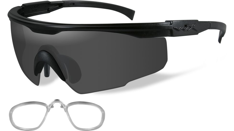 Wiley X PT-1 Sunglasses - Matte Black Frame w/ Smoke Grey Lens w/ RX Insert PT-1SRX