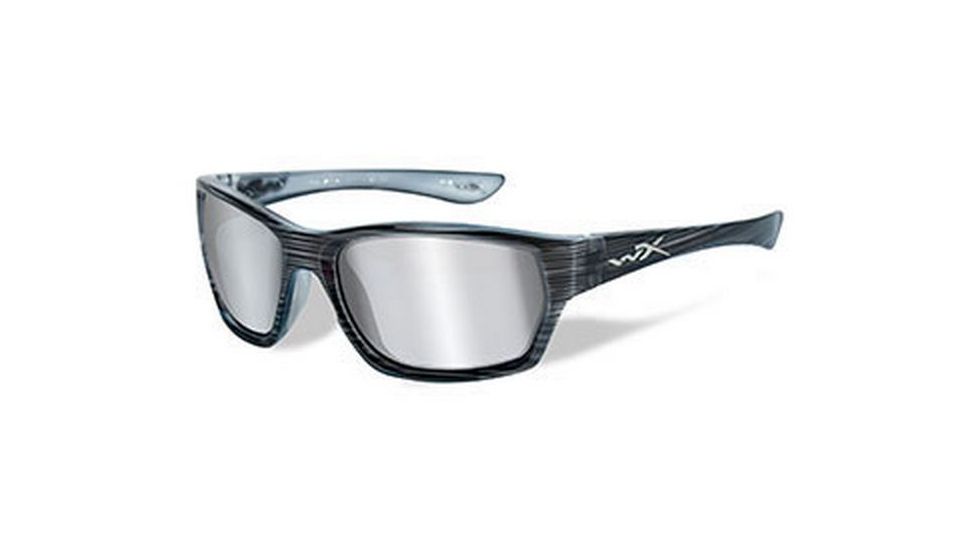 Wiley X Street Series Moxy Sunglasses,Black Streak Frame,Silver Flash Smoke Grey Lens SSMOX02