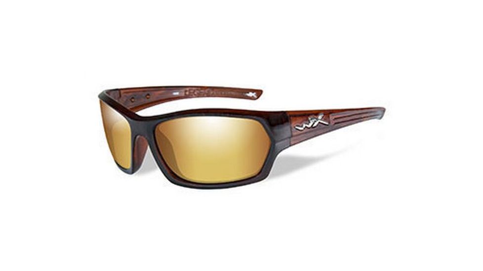 Wiley X Street Series Legend Sunglasses,Gloss Hickory Brown Frame,Polarized Venice Gold Mirror Amber Lens SSLEG04
