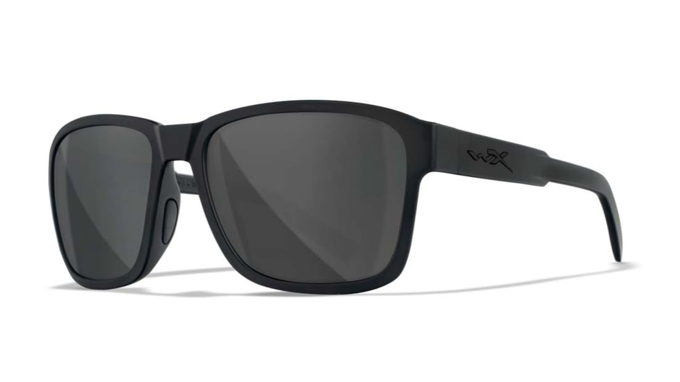 Wiley X WX Trek Sunglasses, Matte Black Frame, Smoke Grey Lens, Medium/Large, AC6TRK02