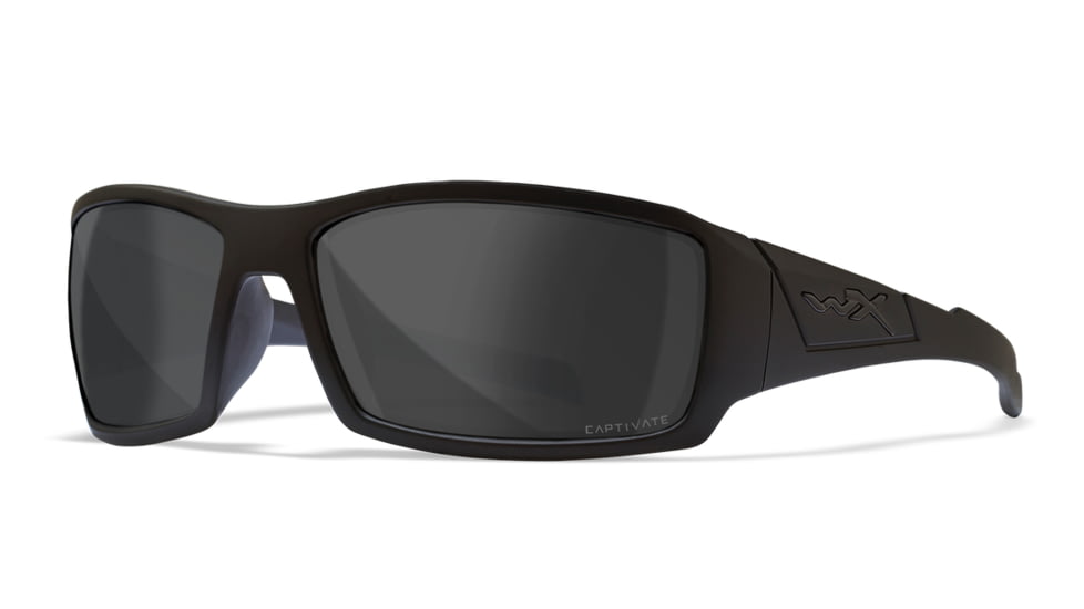 Wiley X WX Twisted Sunglasses, Matte Black Frame, Alt Captivate Pol Grey Lenses, SSTWI08ALT