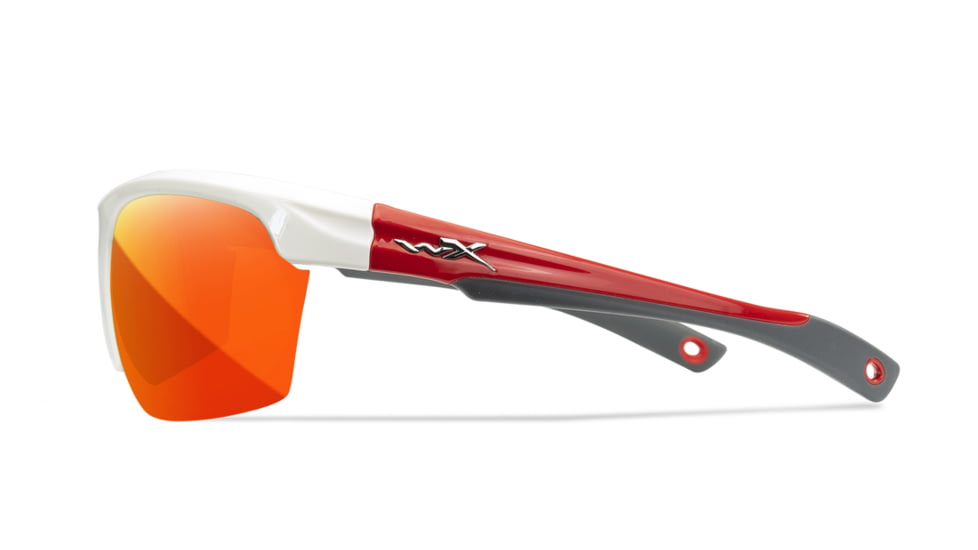 Wiley X YF Swift Sunglasses, Gloss White Frame, Red Mirror Lens, YFSWF05